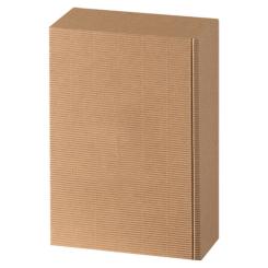 Geschenkkarton Vario 1, natur Fenster Geschenkkarton aus offener Welle, natur 