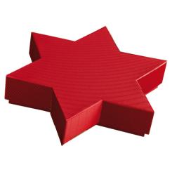 Stüldeckelverpackung Stern, offene Welle, hellrot in Sternform 