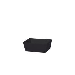 Präsentkorb aus offener Welle, klein, 4-Eck, in der Farbe SCHWARZ 