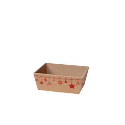 Geschenkkorb 4-Eck CHRISTMAS aus Kraftpapier klein 