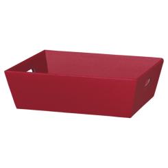 Geschenkkorb 4-Eck, Bordeaux, groß mit Griffausstanzungen 