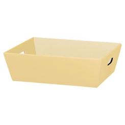 Geschenkkorb 4-Eck, Cream, groß mit Griffausstanzungen 