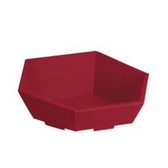 Geschenkkorb 6-eck bordeaux, mittel, vorne 75mm, hinten 130mm 
