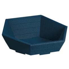 Geschenkkorb 6-eck blau groß Höhe vorne 80mm, hinten 145mm 