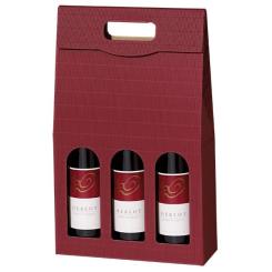 Tragekarton Welle Bordeaux, 3er 