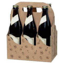 Tragekarton 6er Biergenuss 221x146x273mm mit Griff für Flaschen bis 68 mm Durchmesser 