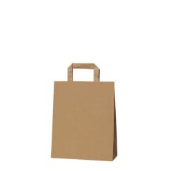 Papiertragetasche braun glatt mit Flaschhenkel 