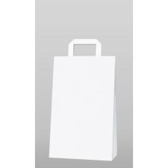 Papiertragetasche weiß glatt mit Flaschhenkel 220x100x360mm 