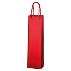 1er Geschenktüte aus festem Metallic-Papier, mit roter Kordel 