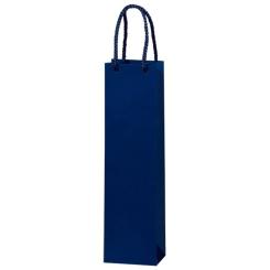 Lackpapiertüte Blau, 1er  Geschenktüte aus festem Lackpapier, mit blauer Kordel 