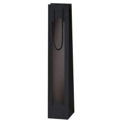 Geschenktüte Lino schwarz, 1er für schlanke Flaschen 70 x 70 x 380 mm 