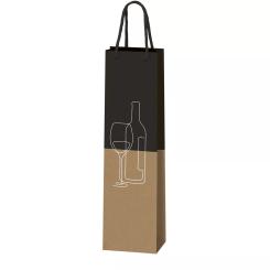 1er Kraftpapiertüte Glas + Flasche 