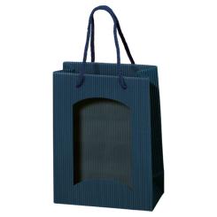 Vario Tüte Nr.1 offene Welle blau mit Fenster mit blauer Kordel 