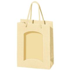 Papiertüte offene Welle Vario 1 cream mit Fenster 