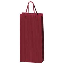 2er Papiertüte offene Welle bordeaux mit bordeauxfarbener Kordel 
