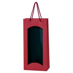 2er Papiertüte LINO ROT Folienfenster 