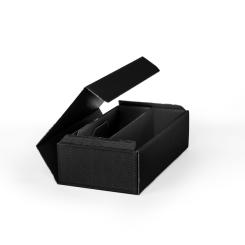 2er Geschenkkarton Offene Welle SCHWARZ 