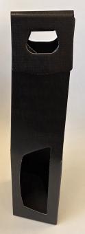 Weinkarton-Präsentkarton offene Welle schwarz 1er x 0,75 Ltr 