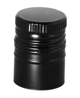 Aluverschluss PP 31,5x44 Longcap schwarz mit Ausgießer und Gewinde 
