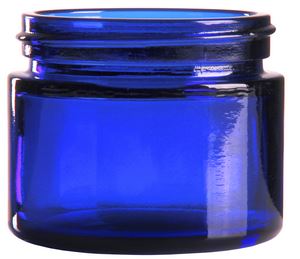 Glastiegel 50ml Royalblau 52mm Gewinde 