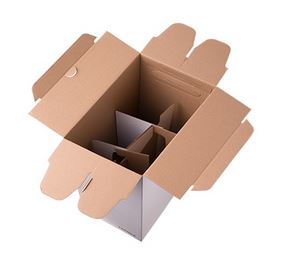 Verpackungskarton/Kenga   6x0,35/0,5/0,7l m. Fach Braun 