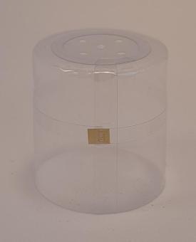 Schrumpfkapsel  36,5x41 transparent mit Abriss gold und Deckel 