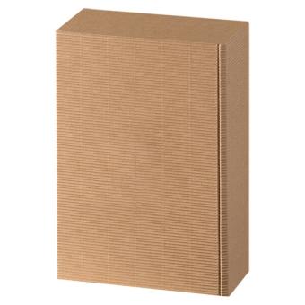 Geschenkkarton Vario 1, natur Fenster Geschenkkarton aus offener Welle, natur 