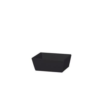 Präsentkorb aus offener Welle, klein, 4-Eck, in der Farbe SCHWARZ 
