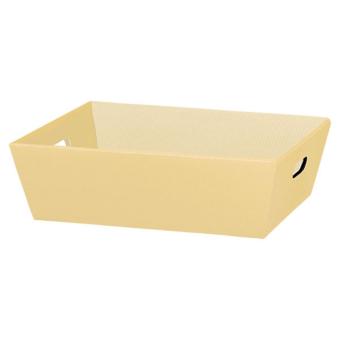 Geschenkkorb 4-Eck, Cream, groß mit Griffausstanzungen 