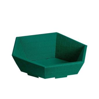 Geschenkkorb 6-eck Grün mittel, vorne 75mm, hinten 130mm 