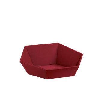 Geschenkkorb 6-Eck Lino, rot klein 