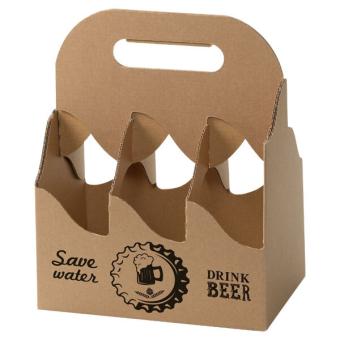 6er Tragekarton  0,33l Kraftpapier Kraftpapier natur, mit schwarzem Druck. (L/B/H einschl. Tragegriff) 
