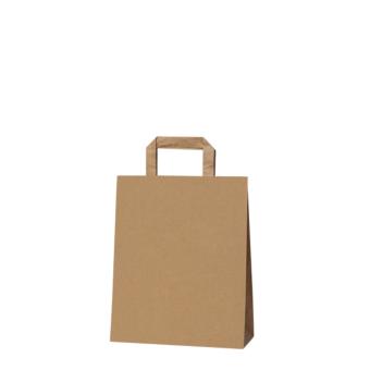 Papiertragetasche braun glatt mit Flaschhenkel 