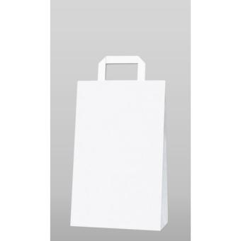 Papiertragetasche weiß glatt mit Flaschhenkel 220x100x360mm 