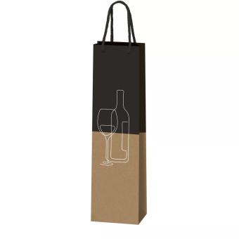 1er Kraftpapiertüte Glas + Flasche 