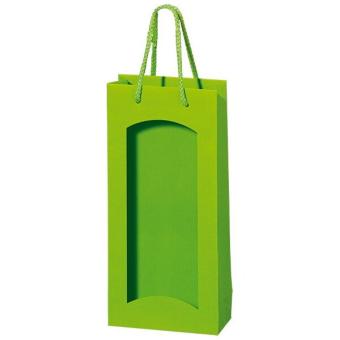 2er papaiertüte AKZENTE HELLGRÜN mit Folienfenster 