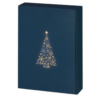 3er Geschenkkarton Lino Weihnachtsbaum Dunkelblau 
