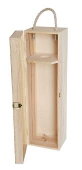 Holzkassette mit Klappdeckel 1x3,0l Bordo m.Kordel 