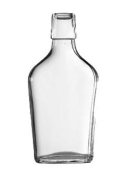 Taschenflasche 0,2  konisch weiss mit Lochmündung 