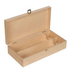 Holzkassette mit Klappdeckel 2x0,2 Platin mit Trennblatt 