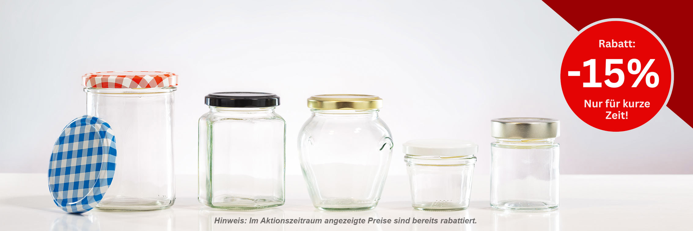 Banner Rabatt Weithalsgläser